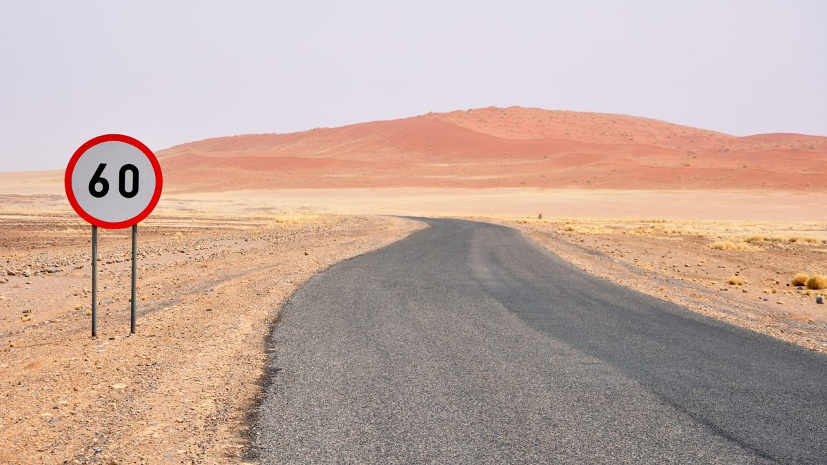 Speed Limit sign in desert