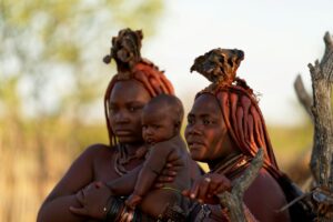 Himba women and a baby