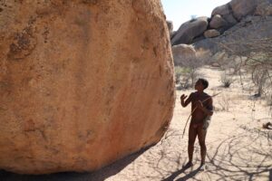 San man showing rock art