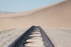 Railroad tracks in the desert
